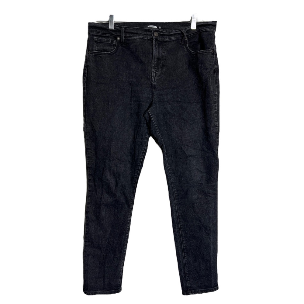 Old Navy Skinny Jeans Black‎ Charcoal Wash URV Skinny Leg Light Whiskering